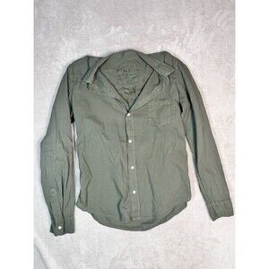 Frank And Eileen Womens Shirt Medium Olive Color Barry Flannel Made in USA